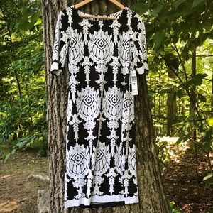 TIANA B. textured print sheath dress